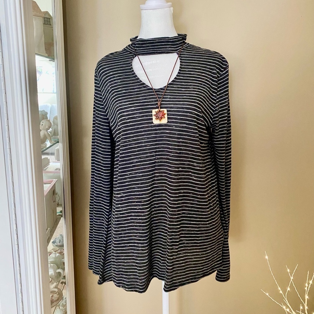 Y2K Bell Sleeve High Neck Top